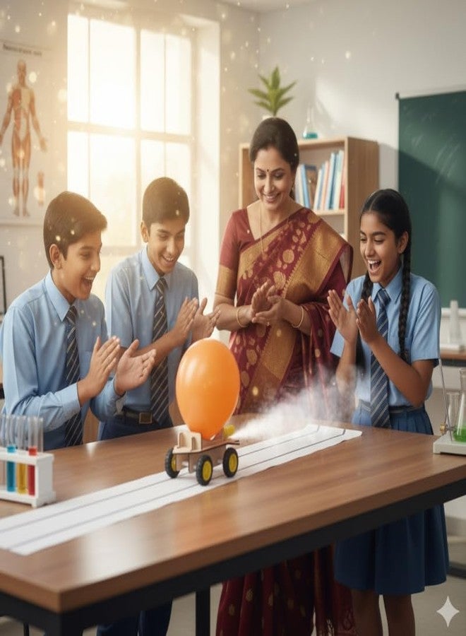 ESPtronics Physics Science Project Balloon Powered Car Newton's Laws of Motion Working Model Experiment Kit for School Kids Class 10 - Image 5